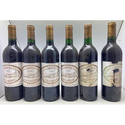 6 Btles Château CARONNE SAINTE GEMME, 1991....