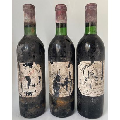 3 Btles Château BEYCHEVELLE, 1970. (Etiquettes...