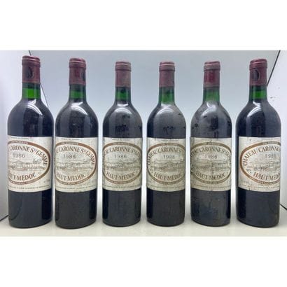 6 Btles Château CARONNE SAINTE GEMME, 1986....