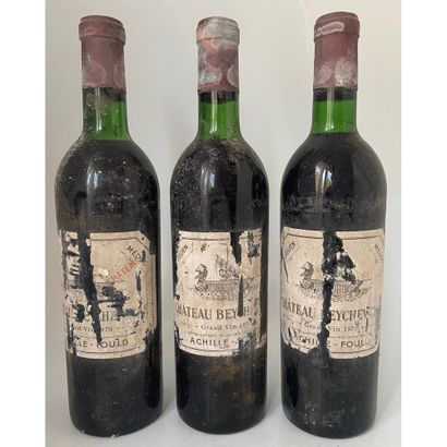 3 Btles Château BEYCHEVELLE, 1970. (Etiquettes...