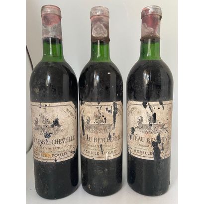 3 Btles Château BEYCHEVELLE, 1970. (Etiquettes...