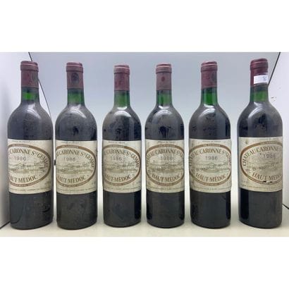 6 Btles Château CARONNE SAINTE GEMME, 1986....
