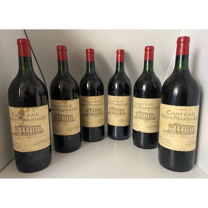 6 Magnums Château HAUT MARBUZET, 1985. (Etiquettes...
