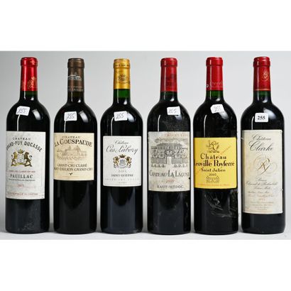 6 Btles Bordeaux dont 1 Btle Château CLARKE...