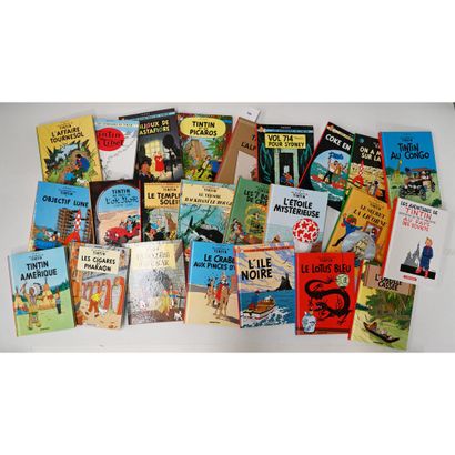 HERGE et divers. Bel ensemble de livres sur...