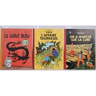 HERGE. Les aventures de Tintin. 3 volumes...