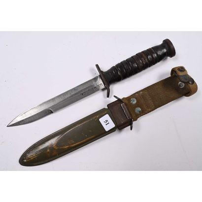 COUTEAU DE COMBAT US M3 Utica sur lame. Fourreau...