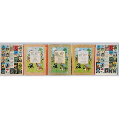HERGE. Les aventures de Tintin. 5 volumes...