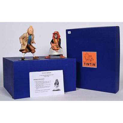 LEBLON DELIENNE. Sculptures Tintin et Abdallah...