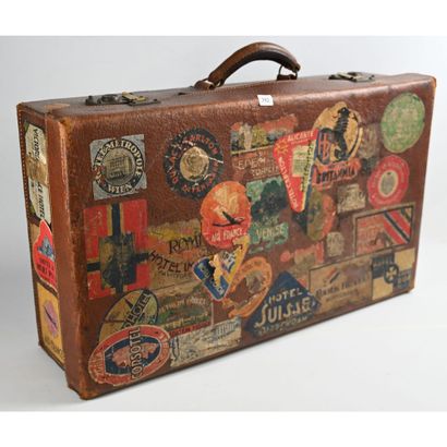 VALISE DE VOYAGE en cuir.