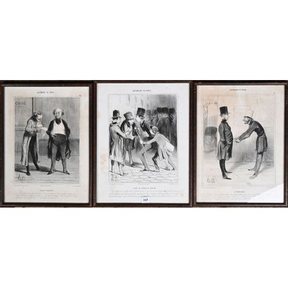 3 GRAVURES humoristique d’après Honoré D...