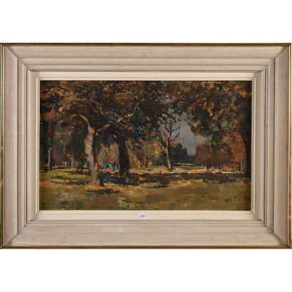 VETTER René. «Sous-bois». Huile sur isorel....
