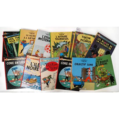 HERGE. Les aventures de Tintin. 14 volumes...