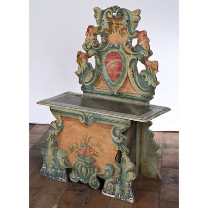 BANC COFFRE DANS LE GOUT ITALIEN en bois...