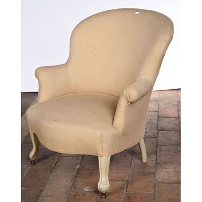 FAUTEUIL CRAPAUD à piètement en bois laq...