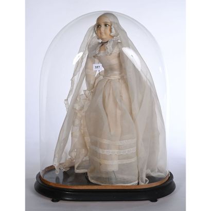 POUPEE décorative sous globe. H.poupée 4...
