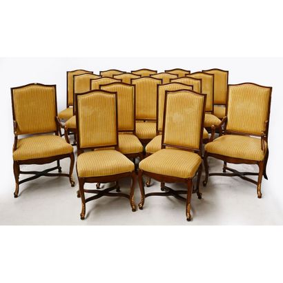 ENSEMBLE DE 16 CHAISES et 2 FAUTEUILS DE...