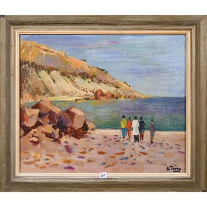 TORRE André. «Cassis». Huile sur toile signée....