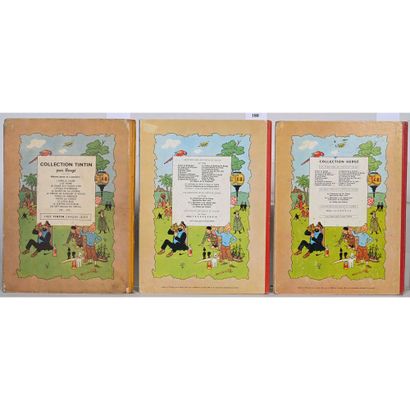 HERGE. Les aventures de Tintin. 3 volumes...