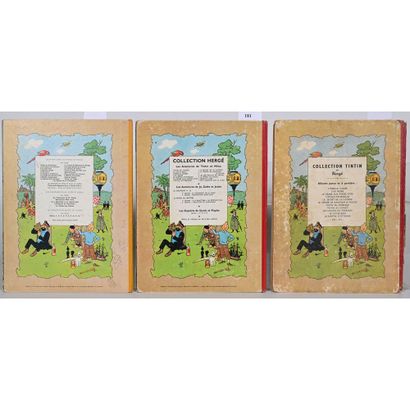 HERGE. Les aventures de Tintin. 3 volumes...