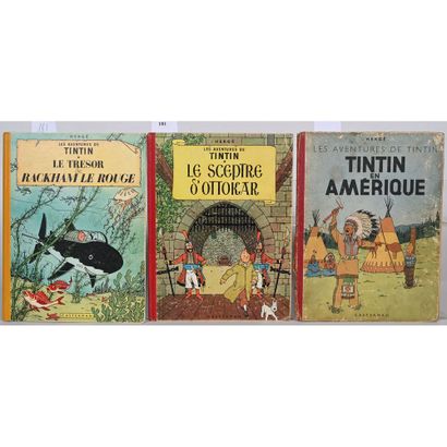 HERGE. Les aventures de Tintin. 3 volumes...