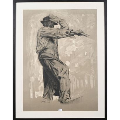 JONAS Lucien. «Le mineur». Lithographie signée...