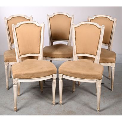 SUITE DE 5 CHAISES DE SALLE A MANGER DE STYLE...