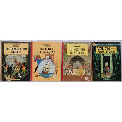 HERGE. Les aventures de Tintin. 3 volumes...