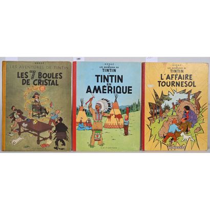 HERGE. Les aventures de Tintin. 3 volumes...