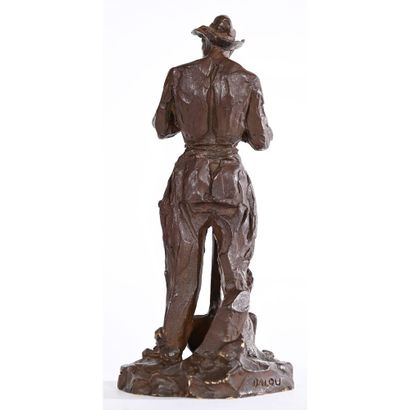 DALOU Jules Aimé. (1838-1902). «Homme appuyé...