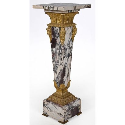 JOLIE COLONNE en marbre brèche d’Alep et...