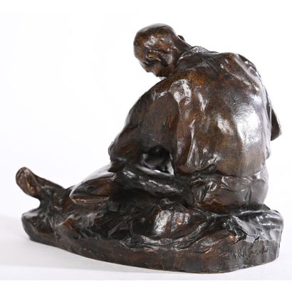 DALOU Jules Aimé. (1838-1902). «Le rabatteur...