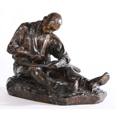 DALOU Jules Aimé. (1838-1902). «Le rabatteur...