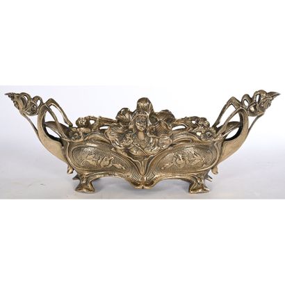 JARDINIERE ART NOUVEAU en bronze à décor...