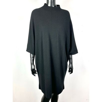 HERMES Paris. Black cashmere tunic dress....