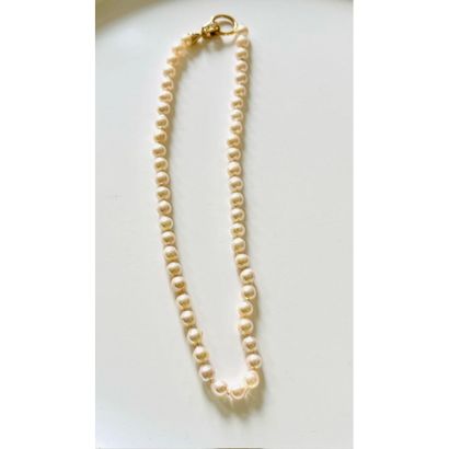 NECKLACE 1 strand cultured pearls (6.50x6.90mm)...