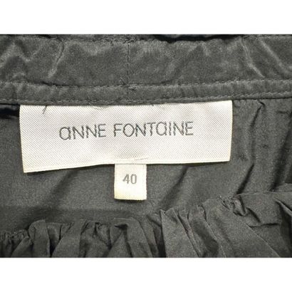Anne FONTAINE. Black polyester top. Gathered...