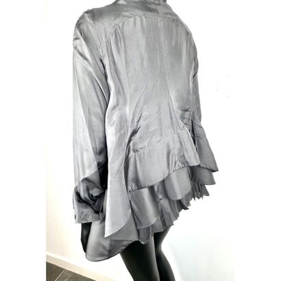 CELINE. Flared evening blouse in dark gray...