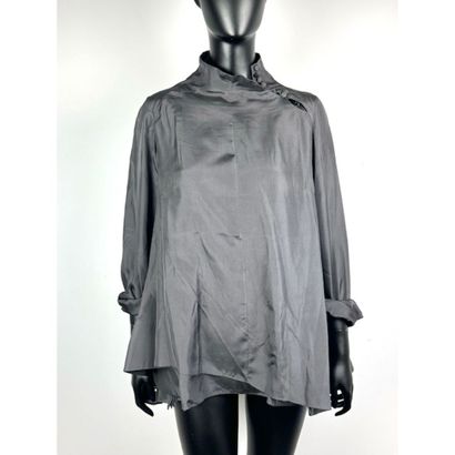 CELINE. Flared evening blouse in dark gray...
