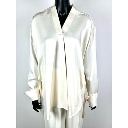CELINE. Loose-fitting tunic in off-white...