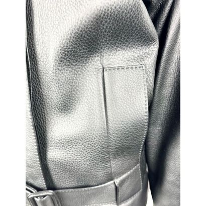 HERMES Paris. Black decerf leather jacket....