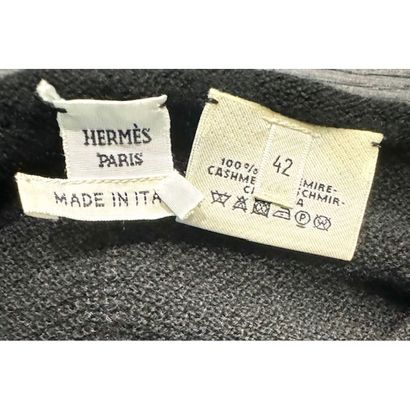 HERMES Paris. Black cashmere tunic dress....