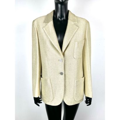 CHANEL. Jacket in golden cotton and viscose...