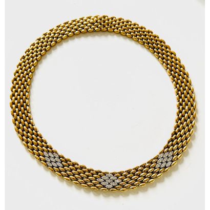COLLAR in yellow gold 750°/°° grain de riz...