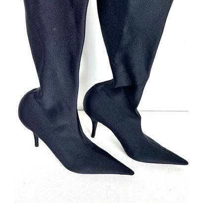 BALENCIAGA. Black stretch fabric thigh-high...