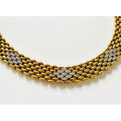 COLLAR in yellow gold 750°/°° grain de riz...