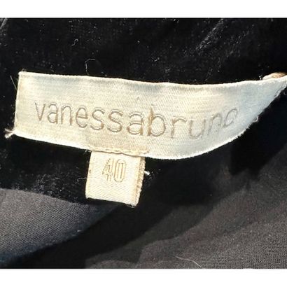 Vanessa BRUNO. Pantsuit in black velvet pane....
