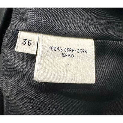HERMES Paris. Black decerf leather jacket....