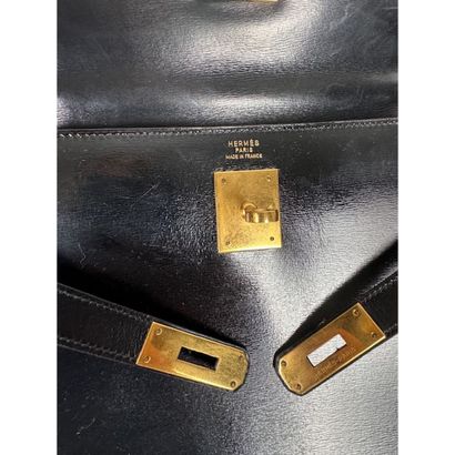 HERMES Paris. Kelly bag (32cm) in black box....