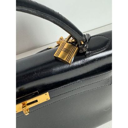 HERMES Paris. Kelly bag (32cm) in black box....